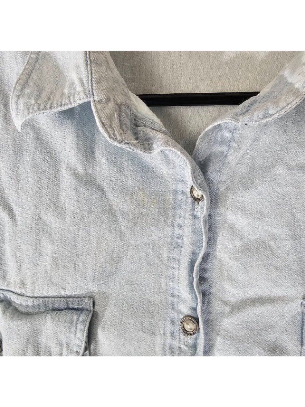 READ Vintage Mystic Blues Button Up Shirt Womens 20W Plus Long Sleeve Denim 90s - Picture 8 of 9